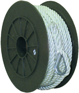 SEACHOICE 3-STRAND TWISTED NYLON ANCHOR LINE 3/8" X 100' (50-40711)