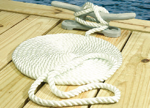 Seachoice 50-42511 3/8" x 15' 3-Strand Twisted Nylon Dock Line White