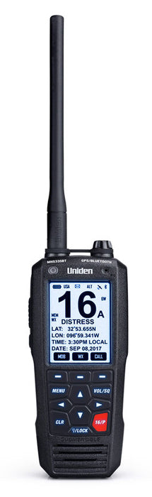 Uniden MHS335BT Floating Handheld VHF Marine Radio with Bluetooth UNI-MHS335BT