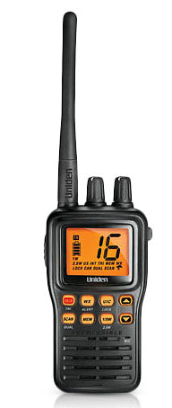 UNIDEN MHS75 HAND HELD is a waterproof, portable two way VHF Marine radio